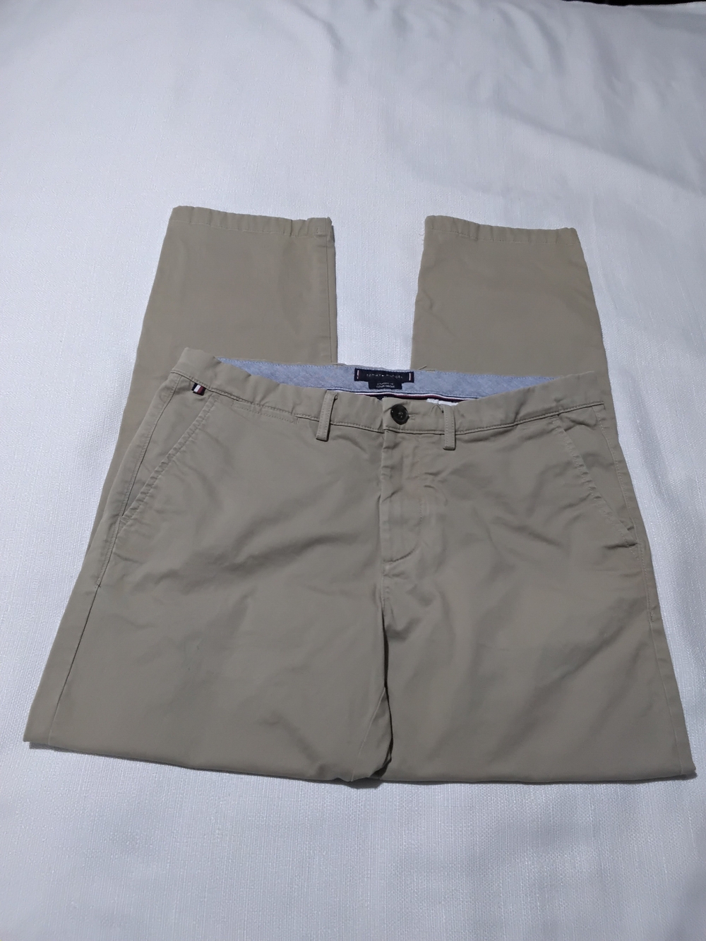 Tommy Hilfiger Straight Fit Coupe Droite Men's Beige Chino Pants Sz 32x30